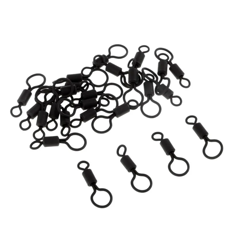 Fishing Rod Spinning - Mattschwarze Angelwirbel mit Drehgelenk für Karpfenangeln