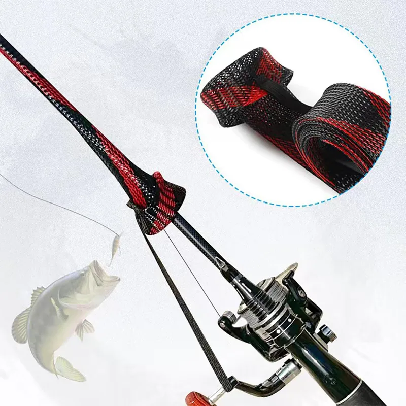 Fishing Rod Ice - Angelruten-Schutzhülle aus Stricknetz, Angelzubehör Geeignet für
