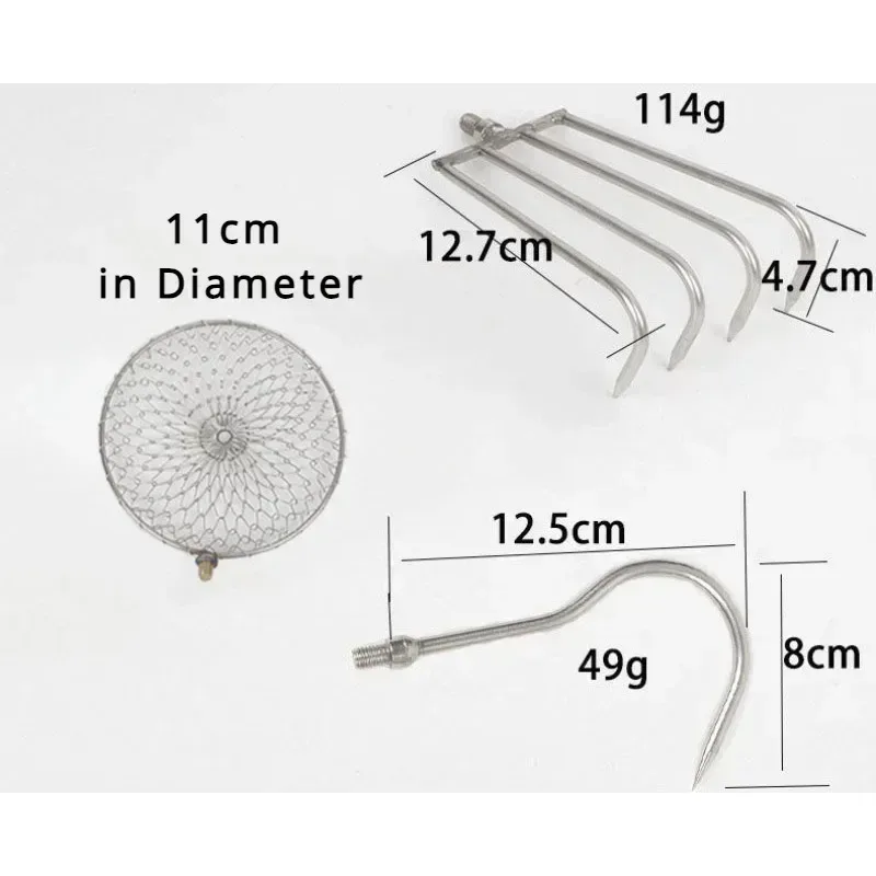 Fishing Rod Ice - Teleskopstange aus Edelstahl, einziehbarer Harrow-Spatenhaken, Eisschaufel,