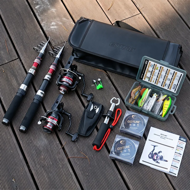 Fishing Rod Carbon Fiber - Goture Teleskop-Angelrute und Rollen-Set, Spinnrolle, Kohlefaser-Reise-Angelruten-Kit