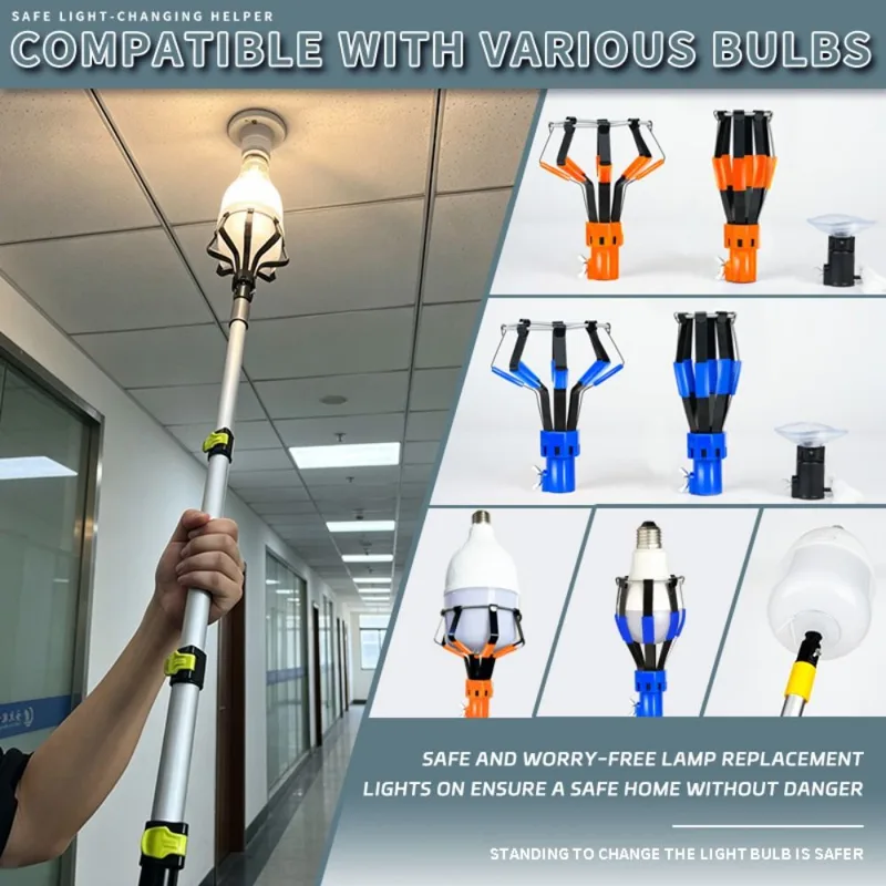 Fishing Rod Telescopic - Professioneller Glühbirnenwechsler aus Aluminiumlegierung mit Teleskopstange