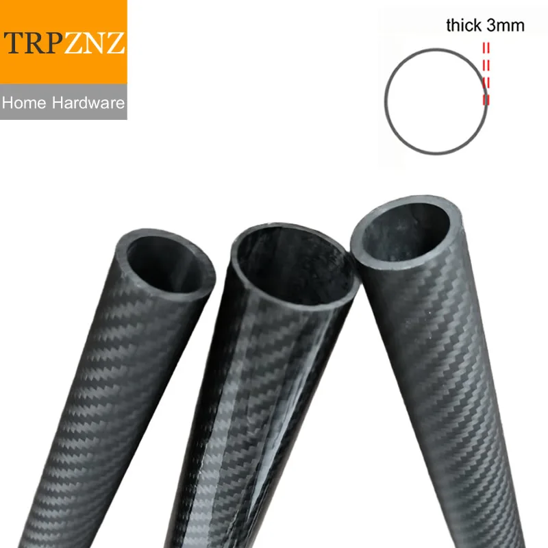 Fishing Rod Carbon Fiber - 3K-Carbonfaser-Schlauchrohr, Außendurchmesser 12–35 mm, dicke Wand,