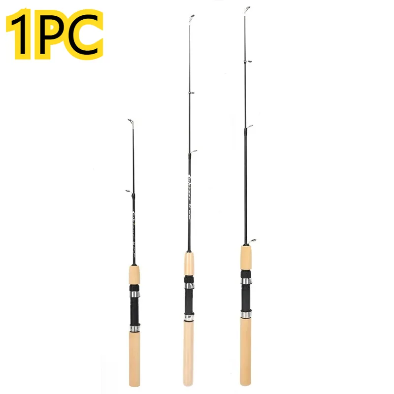 Fishing Rod Ice - 60/80/100cm Eisfischerrute Tragbare Kohlefaser-Angelrute Leichtgewicht Flussrute