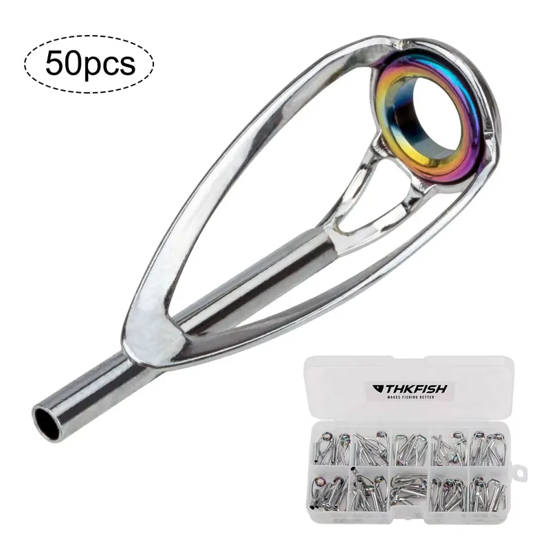 Fishing Rod Guide Replacement - 50-teiliges Reparaturset für Angelrutenspitzen oben, 1,2–3,2