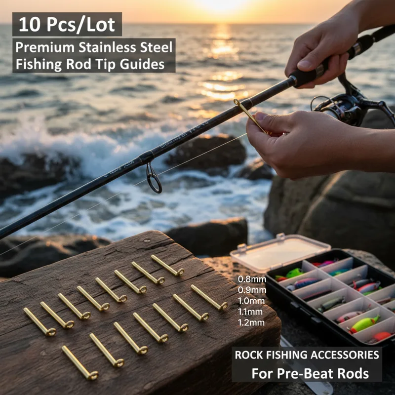 Fishing Rod Guide Replacement - 10 stücke Angelrute Führungen Spitze Tops