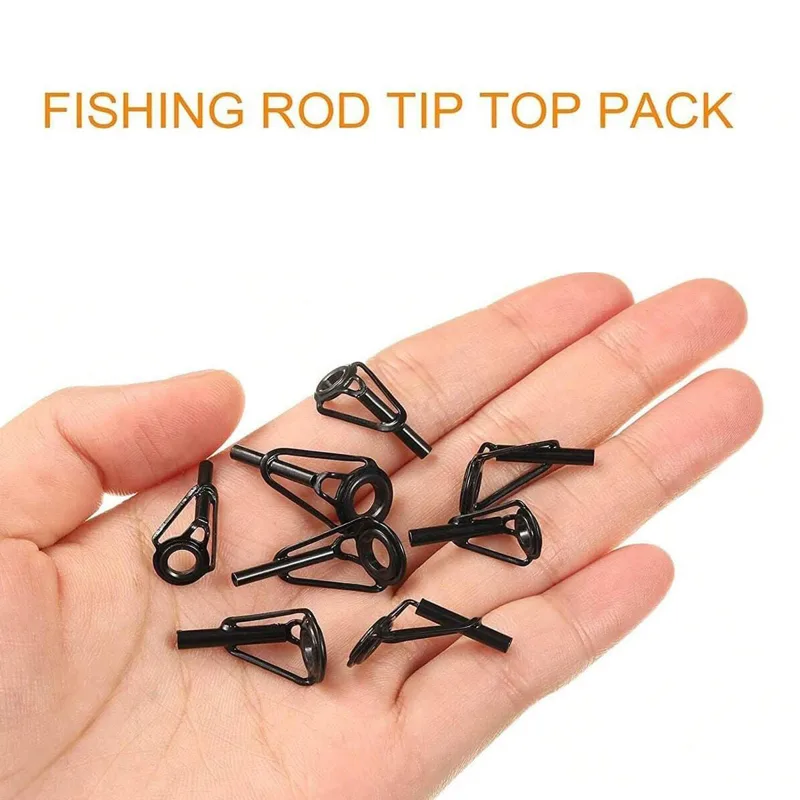Fishing Rod Guide Replacement - Edelstahl-Angelruten-Spitzenführungsringe aus Porzellan, 8 Stück, DIY