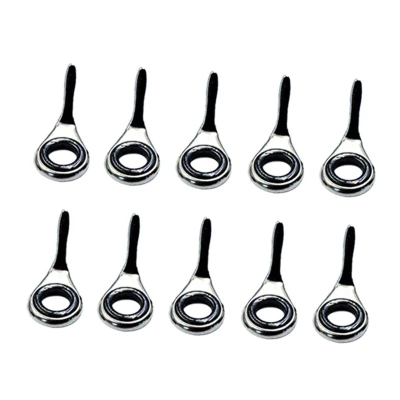 Fishing Rod Guide Replacement - Set mit 10 Teleskop-Angelrutenführungen, Führungsösen-Sets, Spitzenreparatur-Kit,