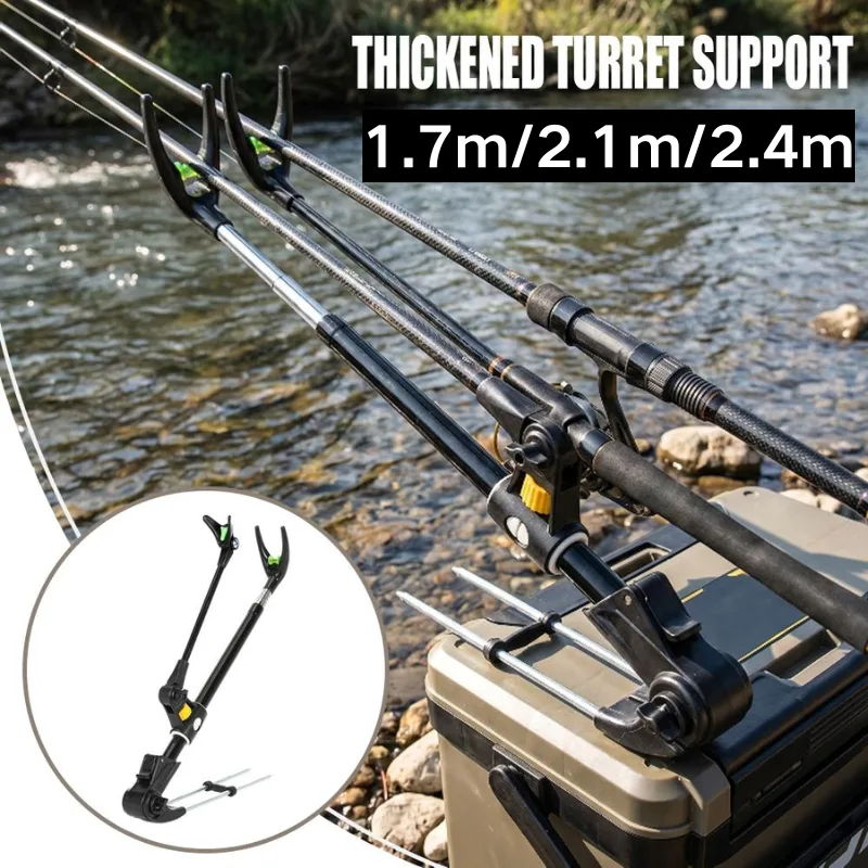 Fishing Rod Telescopic - 1,7/2,1/2,4m Aluminiumlegierung Verstärkte Teleskop-Angelrute mit Verstellbarem