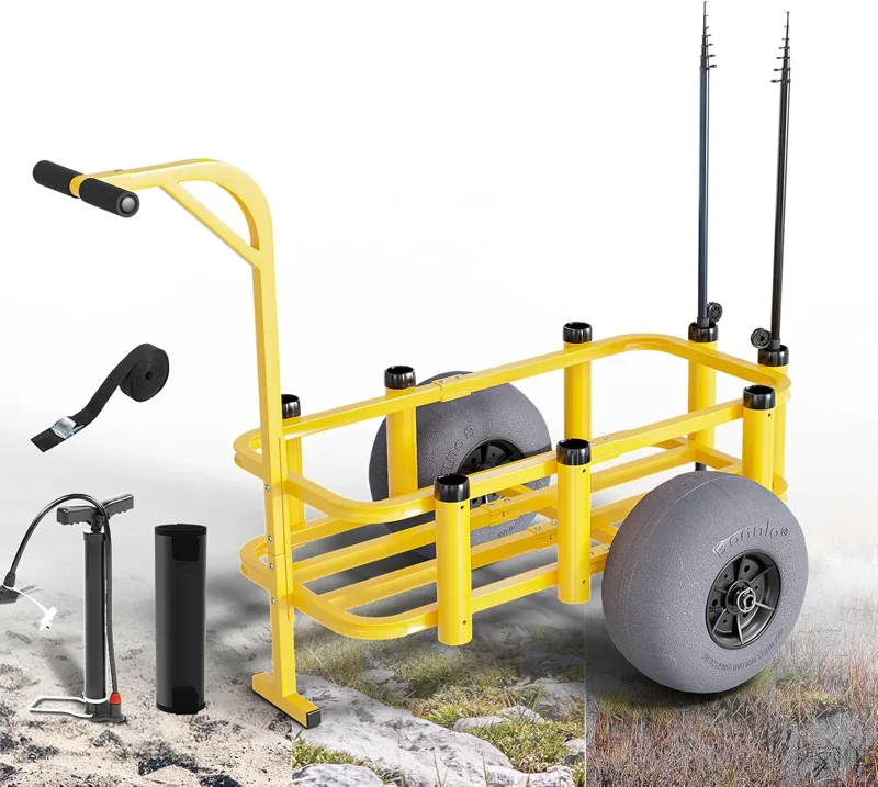 Fishing Rod Holder - Rollender Angelwagen für den Außenbereich, Strandwagen