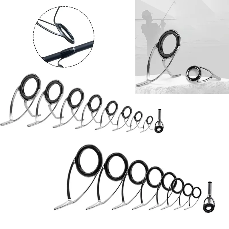 Fishing Rod Building Kit - 9 stücke Angelrute Top Ring Spitze