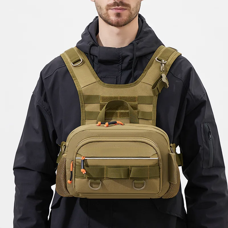Fishing Rod Holder - Männer Brust Tasche Taktische Angeln Rucksack