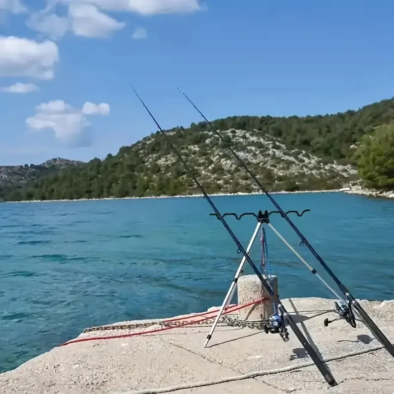 Fishing Rod Telescopic - 1 Stück Angelrutenhalter aus Aluminiumlegierung, Boden-Einsteckhalterung,