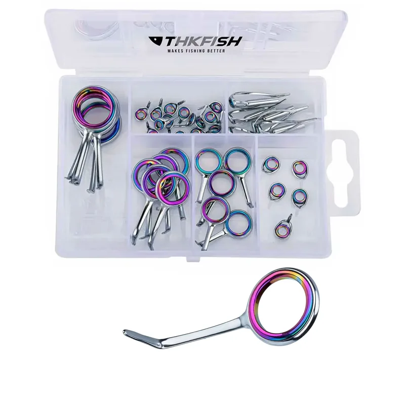 Fishing Rod Building Kit - 40 stücke bunte Angelrute Führungen Ring