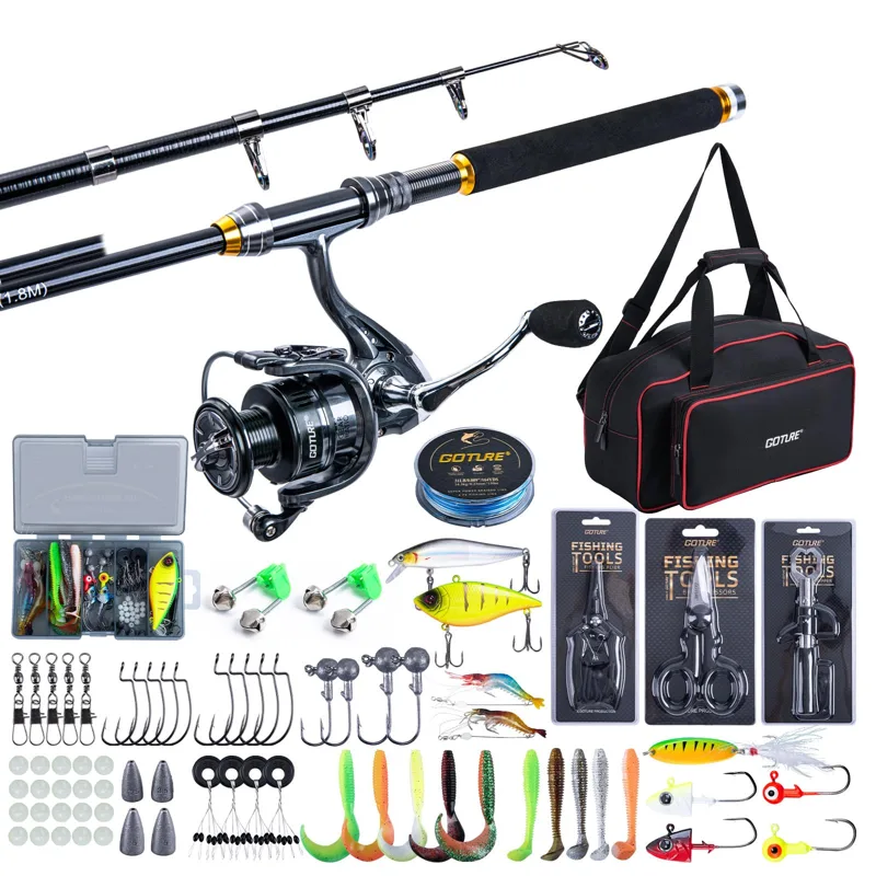 Fishing Rod Combo - Goture Fishing Teleskoprute und Rollenkombinationen, 1,8–2,7