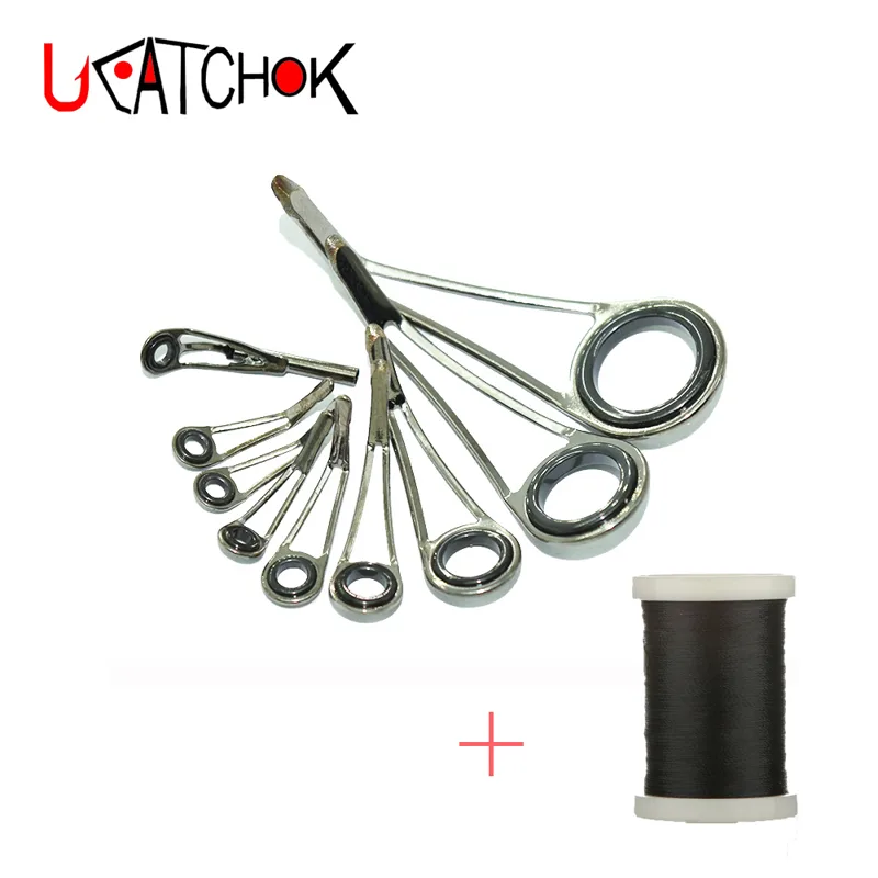 Fishing Rod Building Kit - 9-teiliges Set: Ultraleichte Angelrutenführungsringe aus Edelstahl