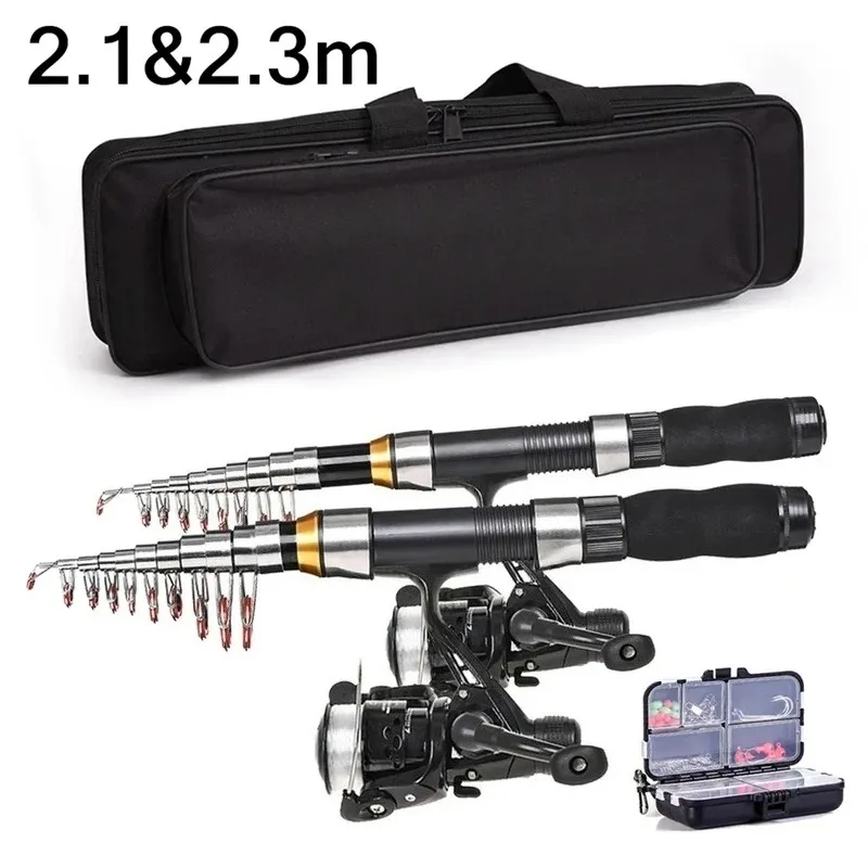 Fishing Rod Carbon Fiber - BRAVMAK 2,1/ 2,3 mTeleskop Angelrute Reel