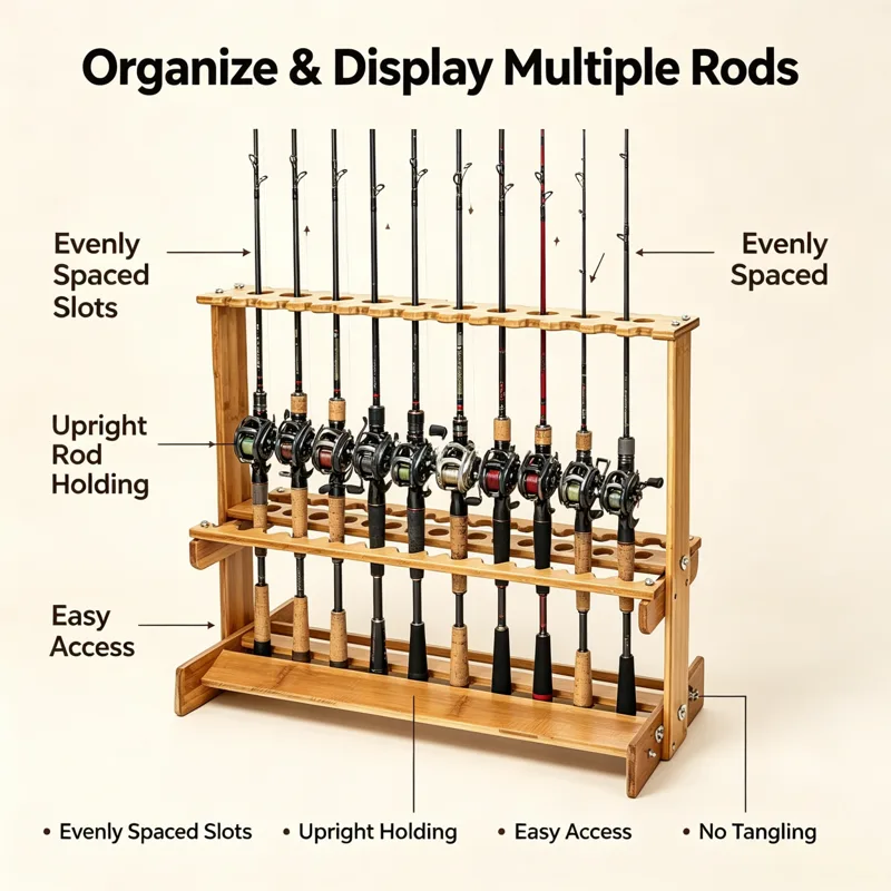 Vertikaler Bambus-Angelrutenst – Fishing Rod Rack Bewertung und Preis