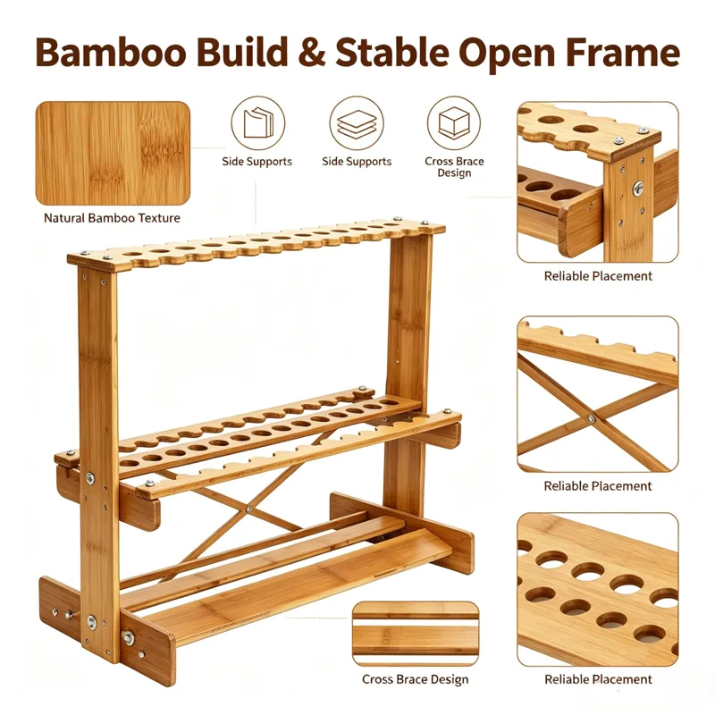 Vertikaler Bambus-Angelrutenst – Fishing Rod Rack Bewertung und Preis